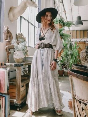 Boho Light Gray Kimono